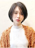 ひし形ショートボブ/簡単スタイリング/大人かわいい/ふわミディ/