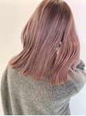 ダブルカラーピンクベージュケアブリーチハイトーン髪質改善