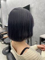 ラックスビー シュクラン 八戸ノ里駅前店(LUXBE SHUKRAN) ショートボブ/ブルーブラック/艶カラー