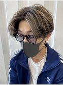 □カルマパーマ#ベリーショート#ウルフ#アッシュブラック