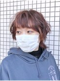 マッシュウルフ/インナーカラー/マンダリンカラー/ショート