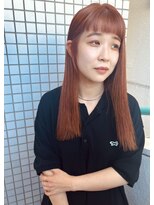 ゾアクラシックヘアー(ZOA classic hair) ぱっつんストレート×オレンジカラー　　【二子玉川】