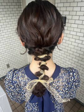 フェリーチェ(Felice) 編みおろし　お呼ばれヘア　ヘアセット　リボンアレンジ