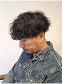 刈り上げショートマッシュ波巻きツイストスパイラルパーマ