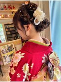 編み込みアップで王道の華やかさ♪♪