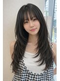 羽エクステで叶う！韓国風レイヤーロング/ハッシュカット