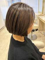 アッシュ 仙川店(Ash)&nbsp;40代50代60代大人ひし形ショートボブ初白髪ぼかしハイライト