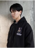 センターパート　曲がる縮毛矯正　毛流れ　メンズ　南川聖華
