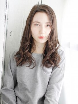 ヘアメイク ナル(hair make nalu) 透け感グレージュのミックスカールスタイル