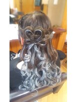 エクステンション クーチャー(Extention Cu'cha) 編み込み ハート リボン ハーフアップ(*^^*)