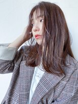 クラン 岡本(Chlan)&nbsp;透明感グレージュ★小顔バングのミディアムヘア