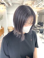 ヘアー アイス カンナ(HAIR ICI Canna) さらっと切りっぱなしボブ！透明感のラベンダーカラー！