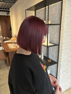 クラン バイ ナチュラル(clan by Natural) ショートボブカット/ピンクベージュカラー/ハイトーンボブ