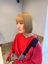 ミュゼリーブル(Musee libre)&nbsp;: ブロンドレイヤーボブ (ブリーチ2回～) :