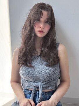 ユーフォリア 新宿通り(Euphoria) ロングレイヤー ほつれウェーブ　グレージュカラー