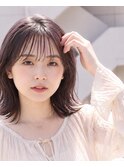 ミディアム20代30代ストレートレイヤー前髪なし前髪あり池袋