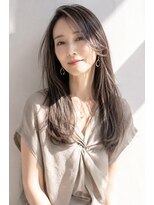 アッシュ 学芸大学店(Ash)&nbsp;ロング/大人女性/シアーベージュ/白髪ぼかしハイライト/髪質改善