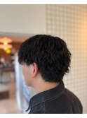 波巻きツイストスパイラルメンズパーマ