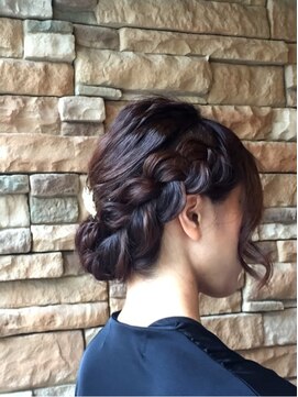 エノモト(ENOMOTO) 20代30代40代波ウェーブ×大きめ編み込みセット 結婚式 二次会