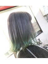 アッシュヘアー シルバーグレー×ミントグリーン