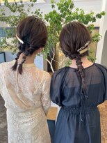 ヘアーアイスカルテット(HAIR ICI QUARTET) 結婚式　ヘアセット　編みおろし　ねじねじアレンジ