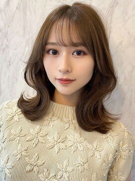 ルームバイシー 新宿(Loom. by Sea) オリーブグレー×小顔[ココアベージュ/黒髪/くらげヘアー]