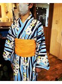 編み込み×浴衣、お祭りアレンジ