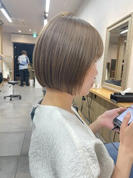 サンド 表参道(sand) ショートボブパーマ20代30代40代イヤリングカラー大人可愛い