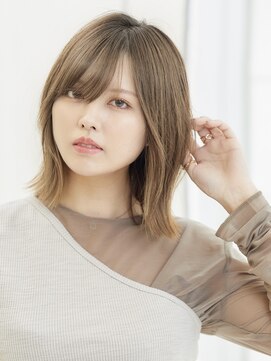 アンフィニー 銀座(ANFINI) *ウザバングがかわいいナチュラルボブミルクティグレージュ