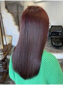 レッドブラウン+艶トリートメント/10代20代30代/髪質改善