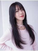 20代30代/大人かわいい/シアカラー/カール/シースルー/前髪
