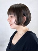 ワンレン小顔くすみベージュオリーブカラー_ba530021
