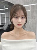 前髪　くびれヘア　イメチェン 美髪夏のヘアアレンジ