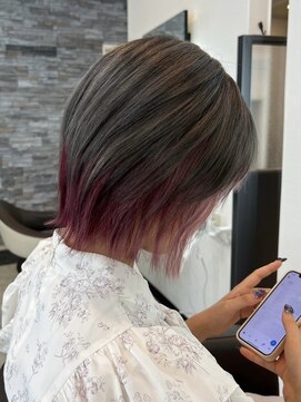 ヘアーアンドビューティーガーデン(HAIR AND BEAUTY GARDEN) くびれショートボブミルクティーベージュ前下がりボブ30代40代