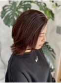 バイオレットピンク　外はね　髪質改善/カラー/ケアブリーチ/