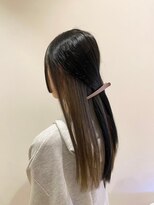 ニシオギ ヴォイス 西荻窪店(nishiogi voice)&nbsp;うる艶引き立つロングヘア　インナーカラー　ブラウン