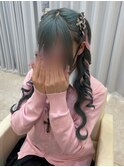 三つ編みハーフツイン