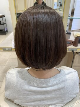 アッシュ 仙川店(Ash) 30代40代50代ナチュラルボブダークブラウンボブ大人ショートボブ