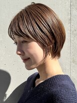 表参道髪質改善カラーハンサムショートウルフアッシュグレー30代