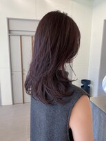 ローレンアオ(LOREN AO)&nbsp;暖色カラー/ワインレッドカラー/レイヤーミディ/ワンカール