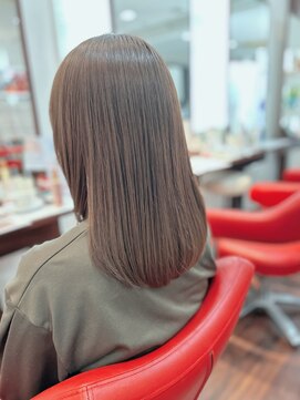 ミルクティーベージュセミロング