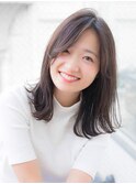 アッシュグレージュ小顔ミディ☆relian表参道☆