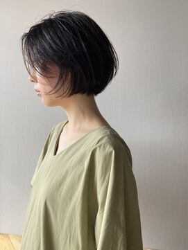 ソルト(Salt) Salt大久保◇ナチュラルミニボブ/前髪なしショート×黒髪2