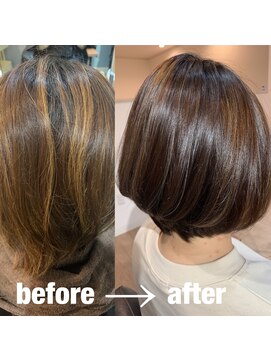 ヘアーアンドネイル ミルク(hair&nail milk) 髪質改善縮毛矯正xハイライトボブ