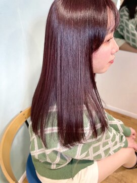 パッセージ ダブリュー 八幡山(hair make passage .w) ストレートモーブグレージュミディ