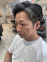 アッシュ 仙川店(Ash) グレイヘアが映える　イケオジメンズカット　人生初パーマ