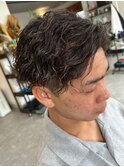 波巻きパーマメンズパーマメンズヘアツーブロックツイストパーマ