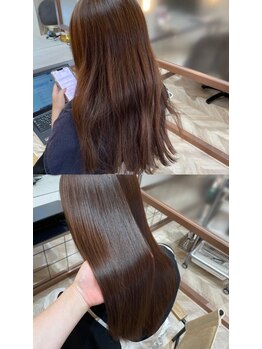 ガレリアエレガンテ 多治見店(GALLARIA Elegante)の写真/多治見☆繰り返し縮毛矯正をかけている方でもＯＫな髪の負担が少ない酸性ストレートで艶感ストレートへ