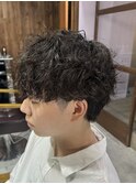 ラウンドマッシュ　ルーズパーマ　無造作ナチュラルパーマ