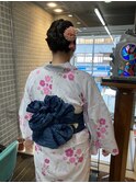編み込みアップ